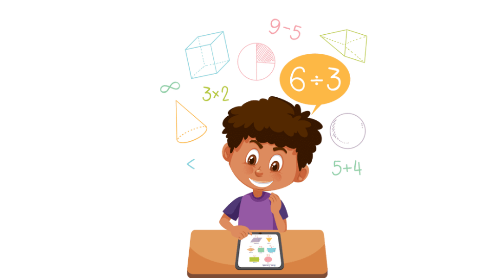 A kid studying for the cbse math exam