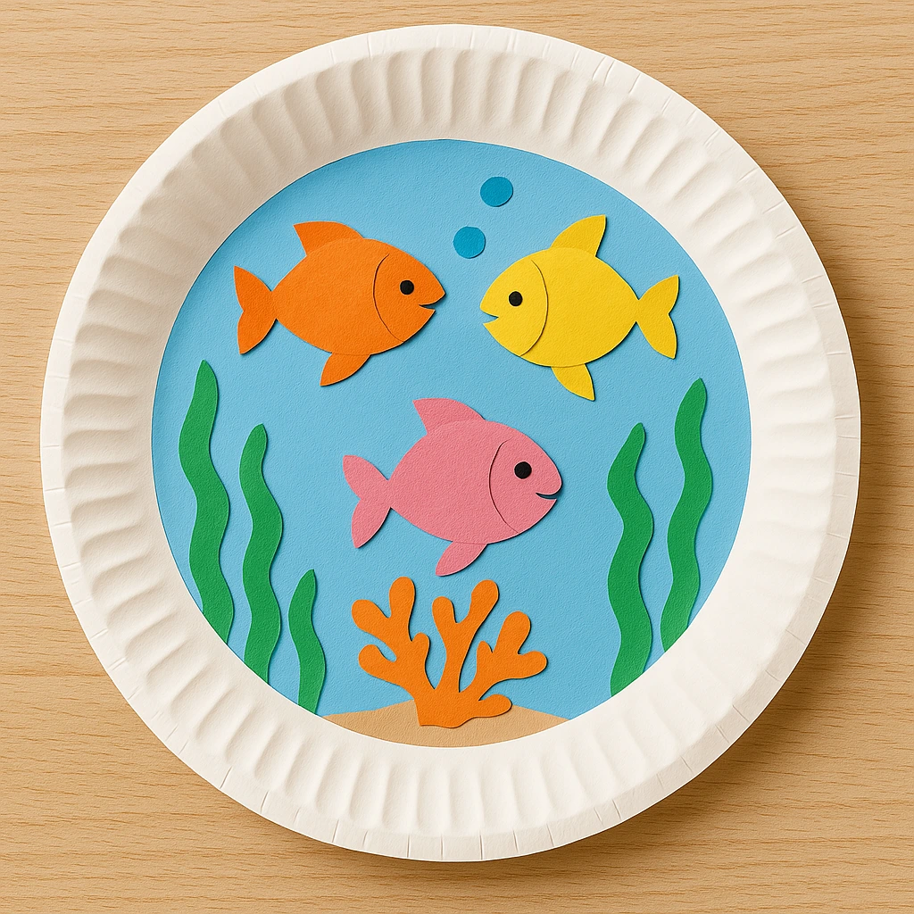 Paper plate aquarium 