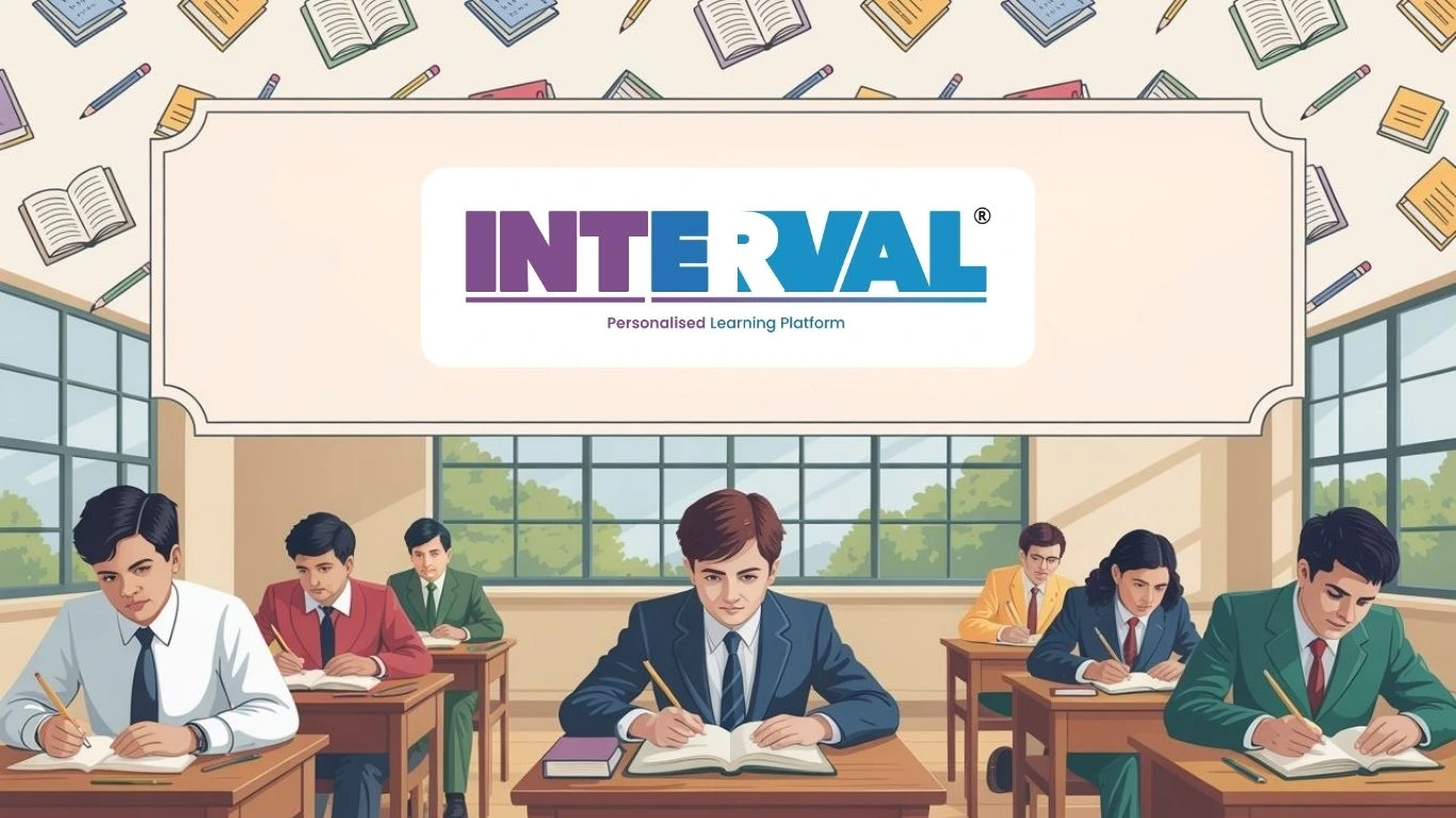 Students writing Tamil Nadu Quarterly Exam for Class 10 to 12 in a classroom, Eduzia Learning personalized education platform banner above.