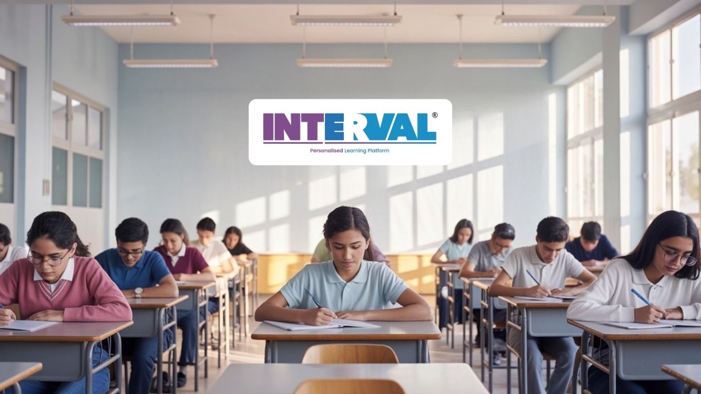 Students writing at their desks during cbse half yearly exam 2025 in a classroom setting