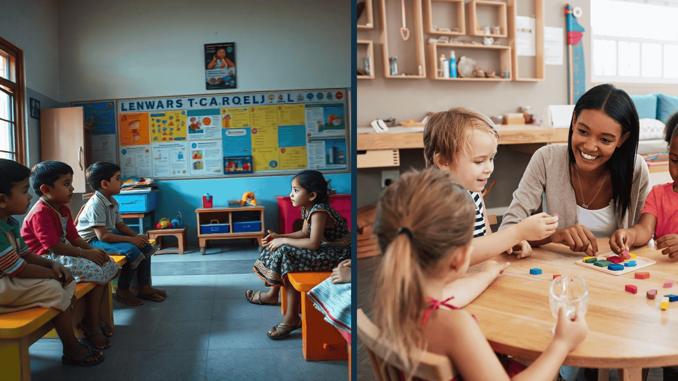 Traditional nursery classroom & Montessori classroom