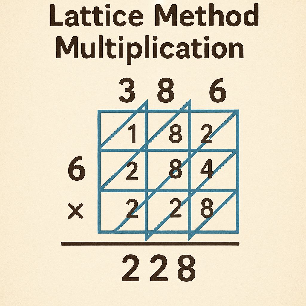Illustrated image representing Lattice Method Multiplication