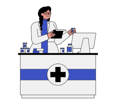 Illustrated image of a pharmacist